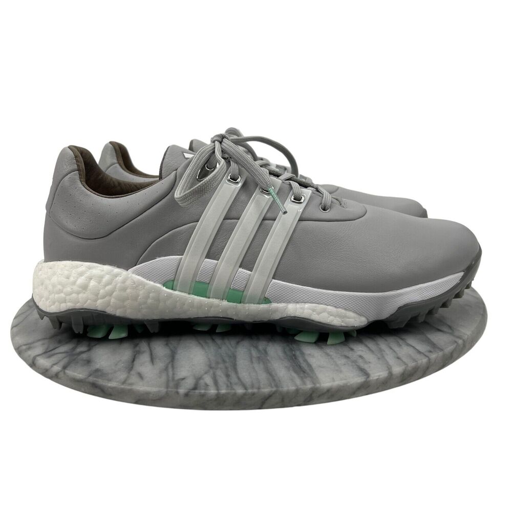 Adidas Womens 10 Golf Shoes Grey White Tour360 Infinity Grey Mint Cleat GV9663